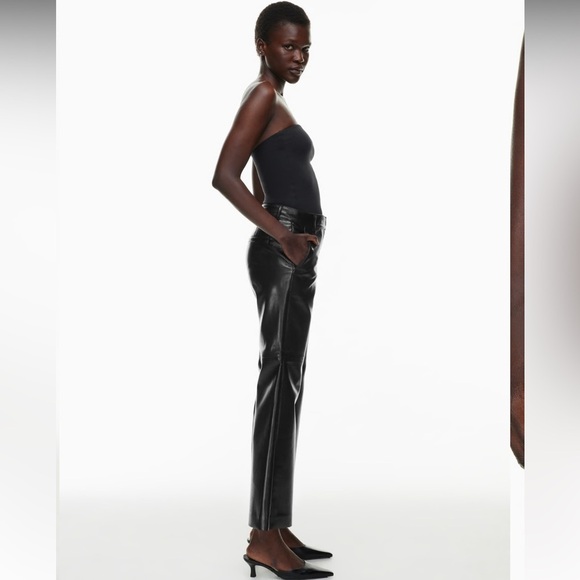 Aritzia Babaton Vegan Leather Straight Leg Pants - Picture 6 of 6
